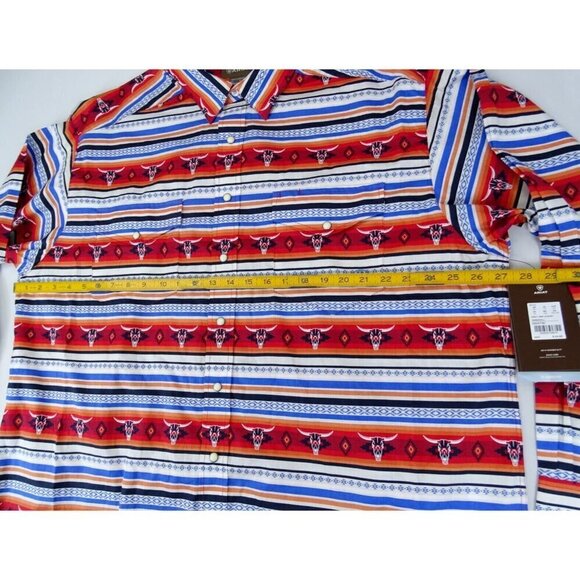 New Ariat Men's XXL Pratt Southwestern Sandshell Pearl Snap Western Shirt Aztec - Picture 7 of 8